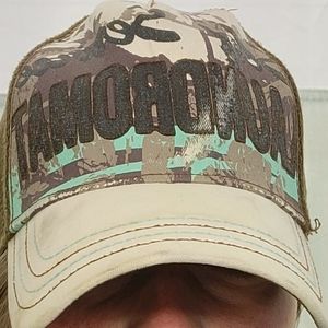 Baseball hat camo words beach